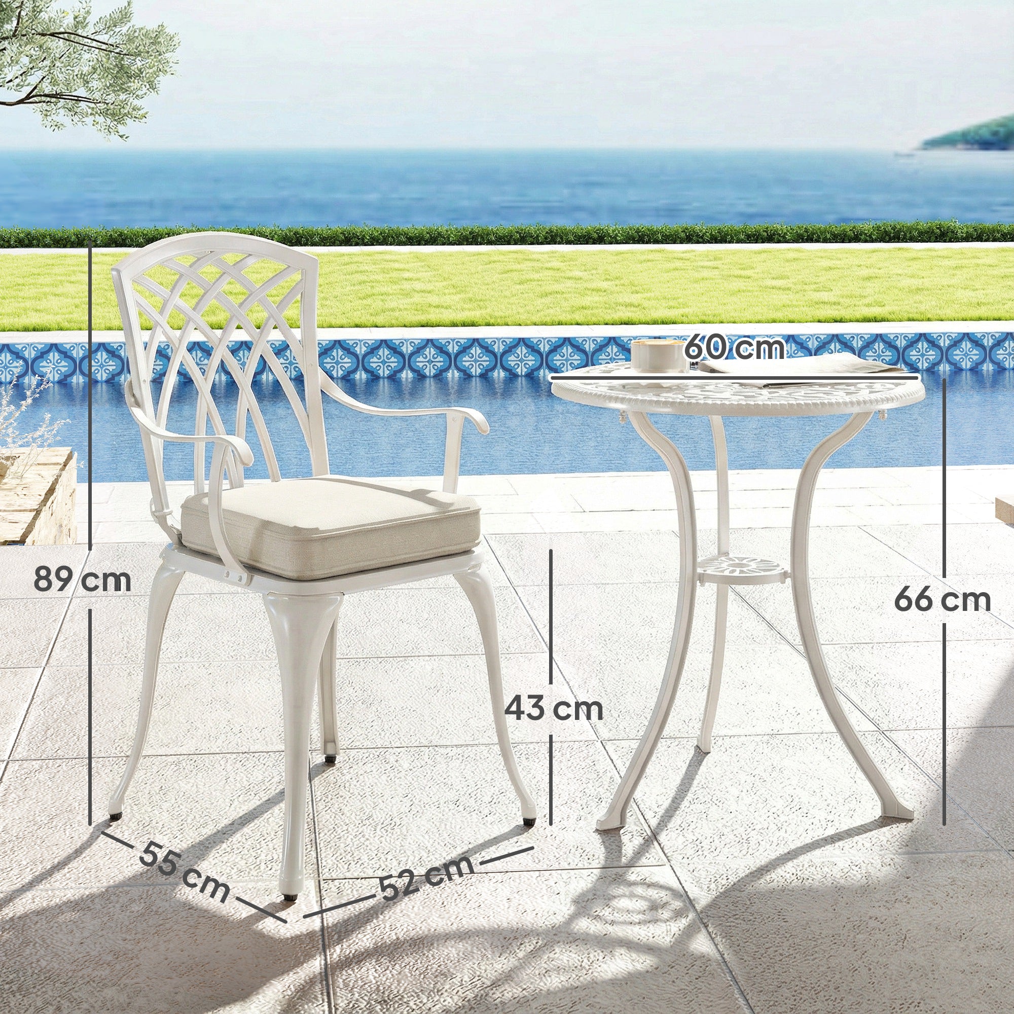 Three-Piece Cast Aluminium Bistro Set