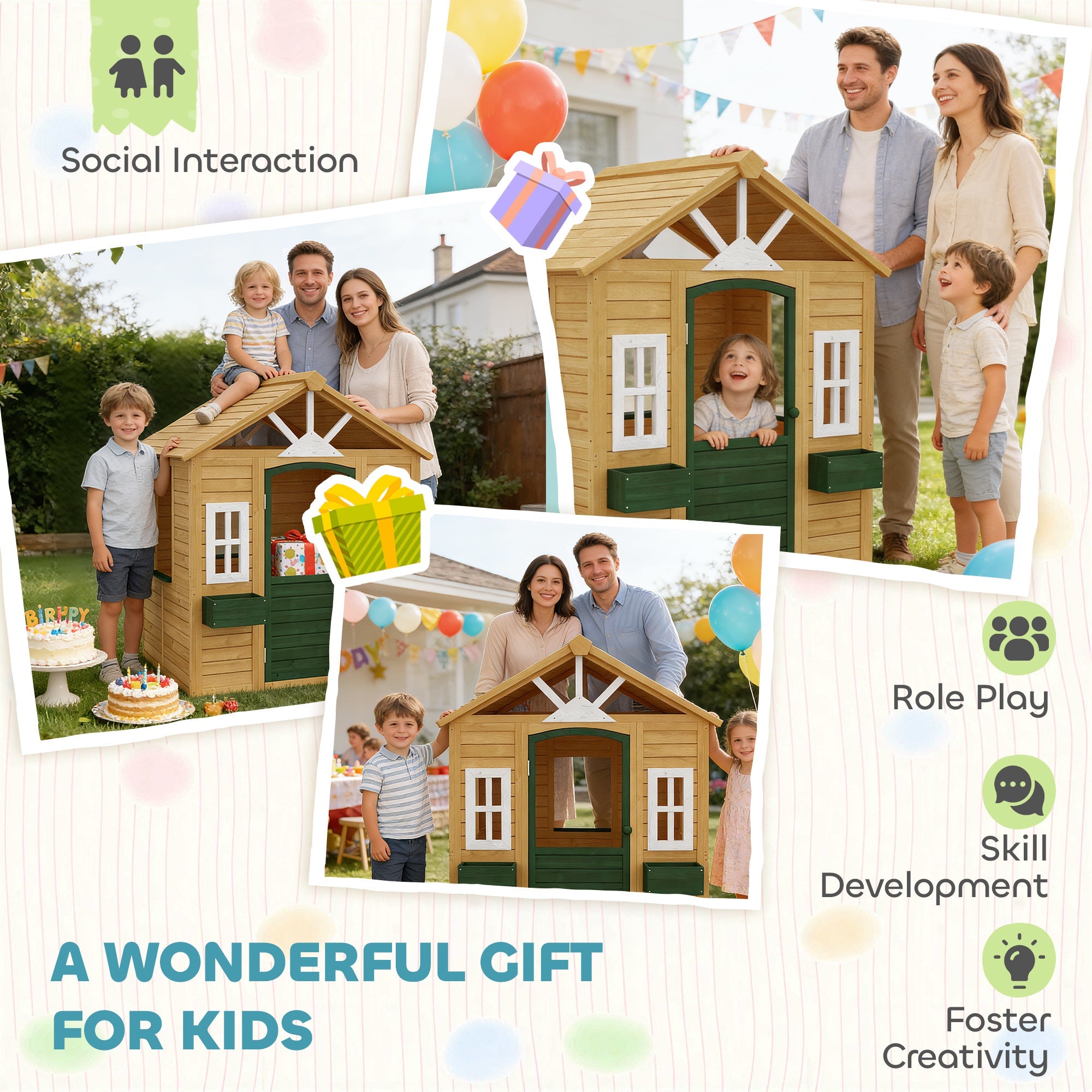 Outdoor Wooden Wendy House, Playhouse