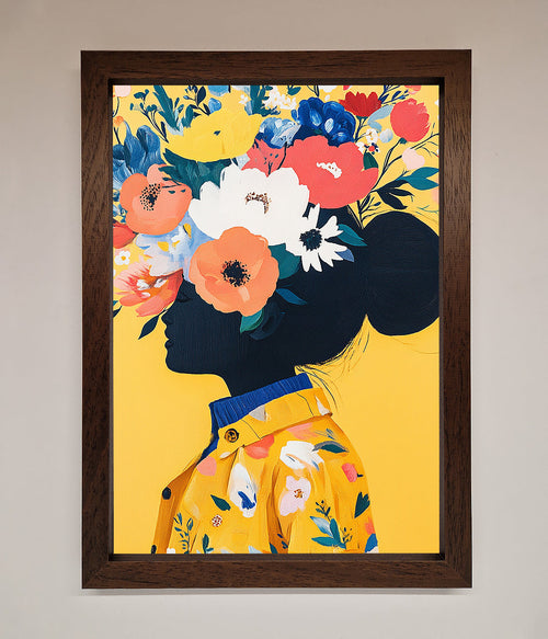 Yellow Floral Explosion Framed Art Print