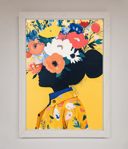 Yellow Floral Explosion Framed Art Print