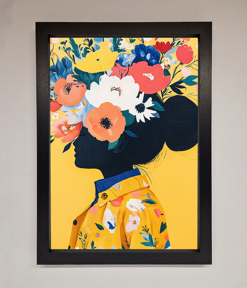 Yellow Floral Explosion Framed Art Print