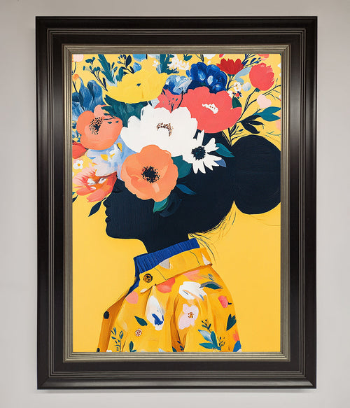 Yellow Floral Explosion Framed Art Print