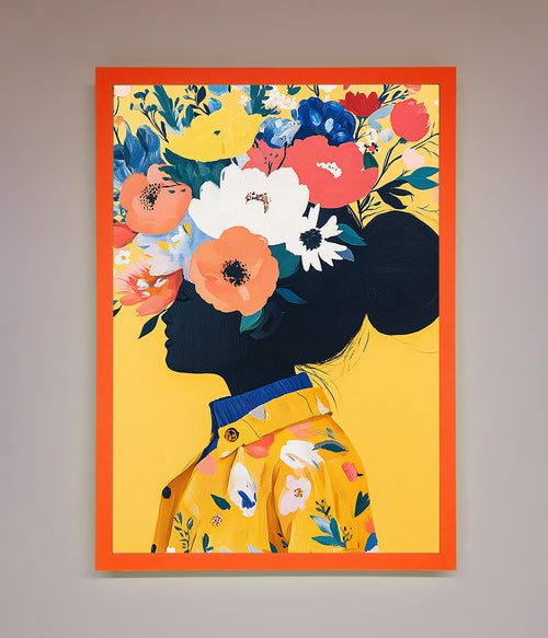 Yellow Floral Explosion Framed Art Print