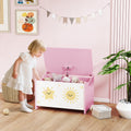 Toy Box with Lid, Safety Hinges and Groove Handles