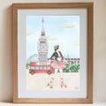 The lady on rollers and Big Ben, personalised