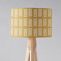Gold and White Geometric Lampshade