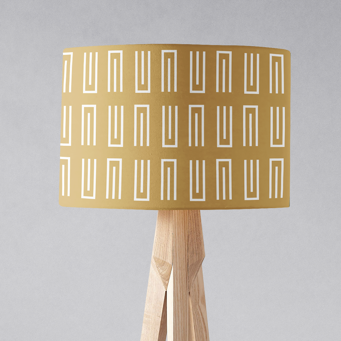 Gold and White Geometric Lampshade