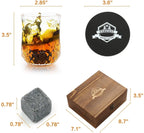 Whiskey Stones & Glasses Set, Granite Ice Cube For Whisky