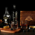 Whiskey Stones & Glasses Set, Granite Ice Cube For Whisky