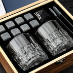 Whiskey Stones & Glasses Set, Granite Ice Cube For Whisky