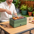Portable Charcoal BBQ with Built-in Fan for Camping Picnic