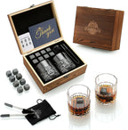 Whiskey Stones & Glasses Set, Granite Ice Cube For Whisky