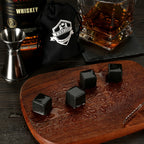 Whiskey Stones & Glasses Set, Granite Ice Cube For Whisky