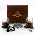 Whiskey Stones & Glasses Set, Granite Ice Cube For Whisky