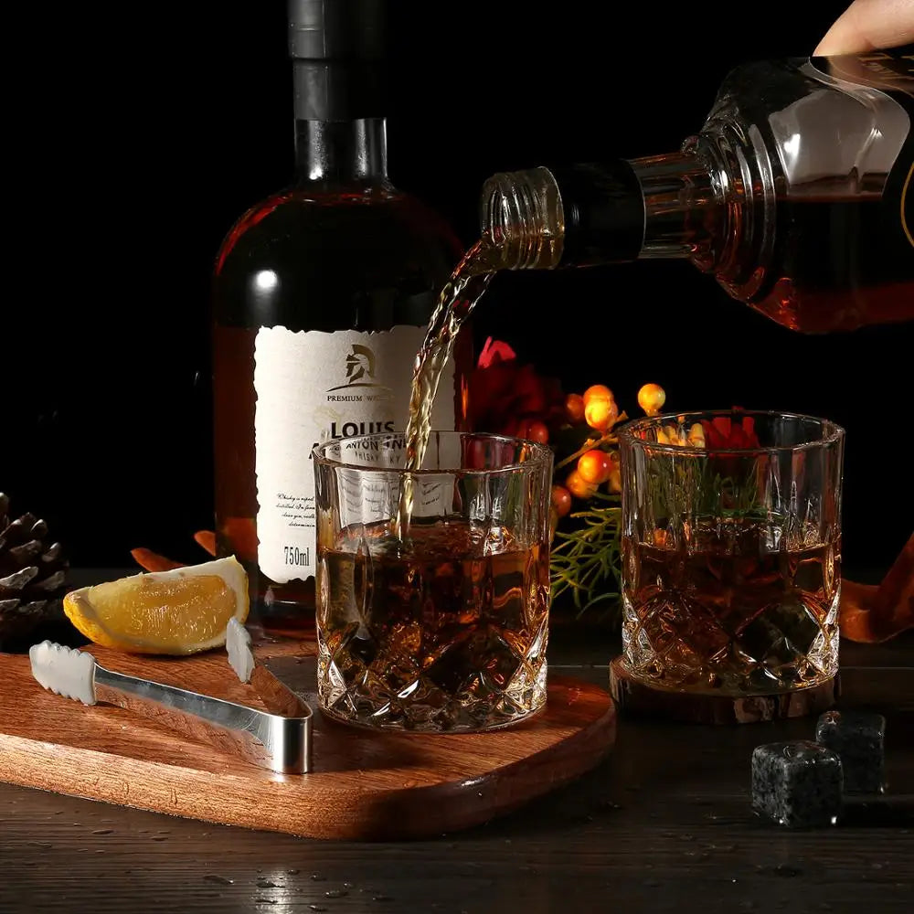 Whiskey Stones & Glasses Set, Granite Ice Cube For Whisky