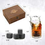 Whiskey Stones & Glasses Set, Granite Ice Cube For Whisky