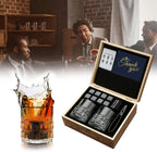 Whiskey Stones & Glasses Set, Granite Ice Cube For Whisky