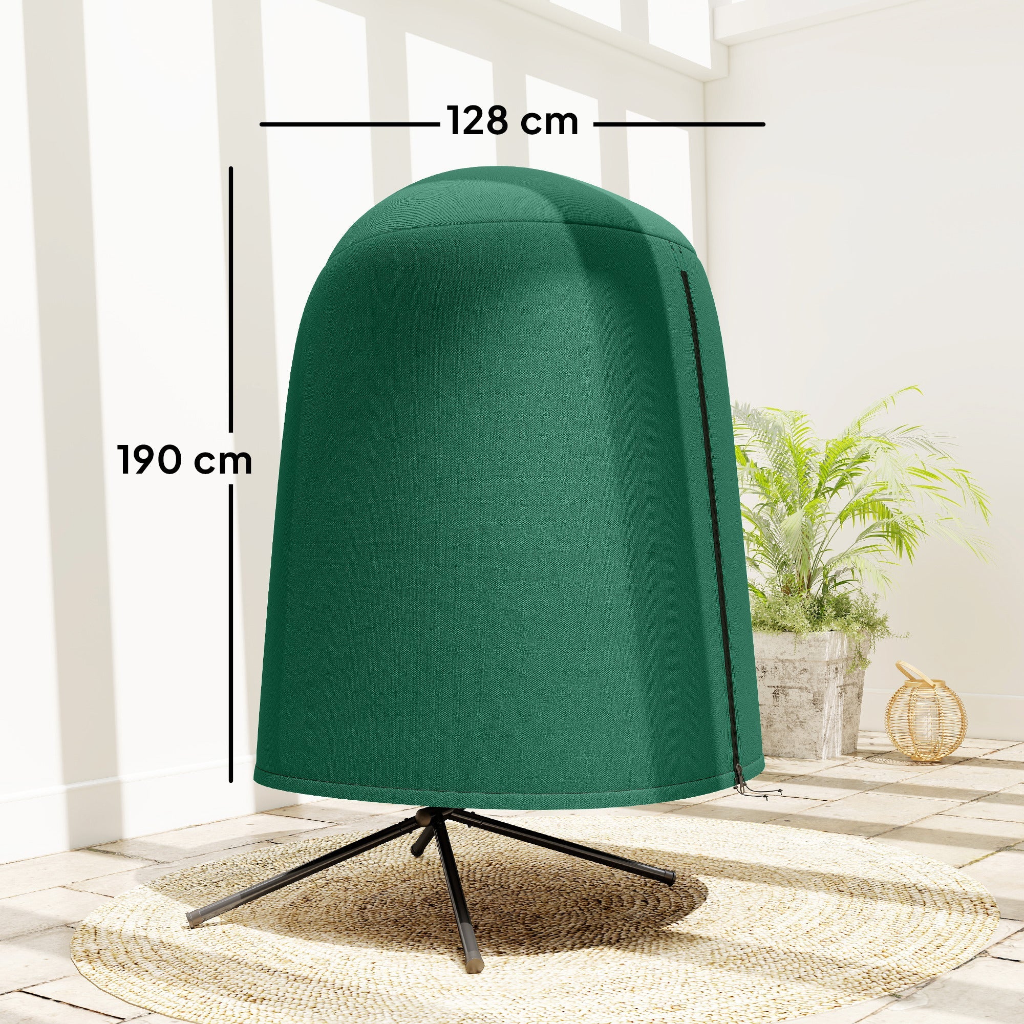 190 x 128cm Hanging Egg Chair Furniture Cover - Green