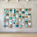 Blue Coastal Geometric Wall Hanging - Handmade - Large