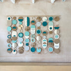 Blue Coastal Geometric Wall Hanging - Handmade - Large