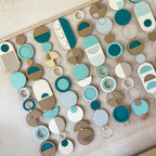 Blue Coastal Geometric Wall Hanging - Handmade - Large