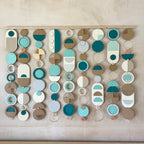 Blue Coastal Geometric Wall Hanging - Handmade - Large