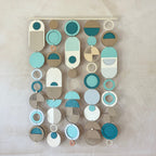 Blue Coastal Geometric Wall Hanging - Handmade - Medium