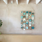 Blue Coastal Geometric Wall Hanging - Handmade - Medium