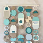Blue Coastal Geometric Wall Hanging - Handmade - Medium