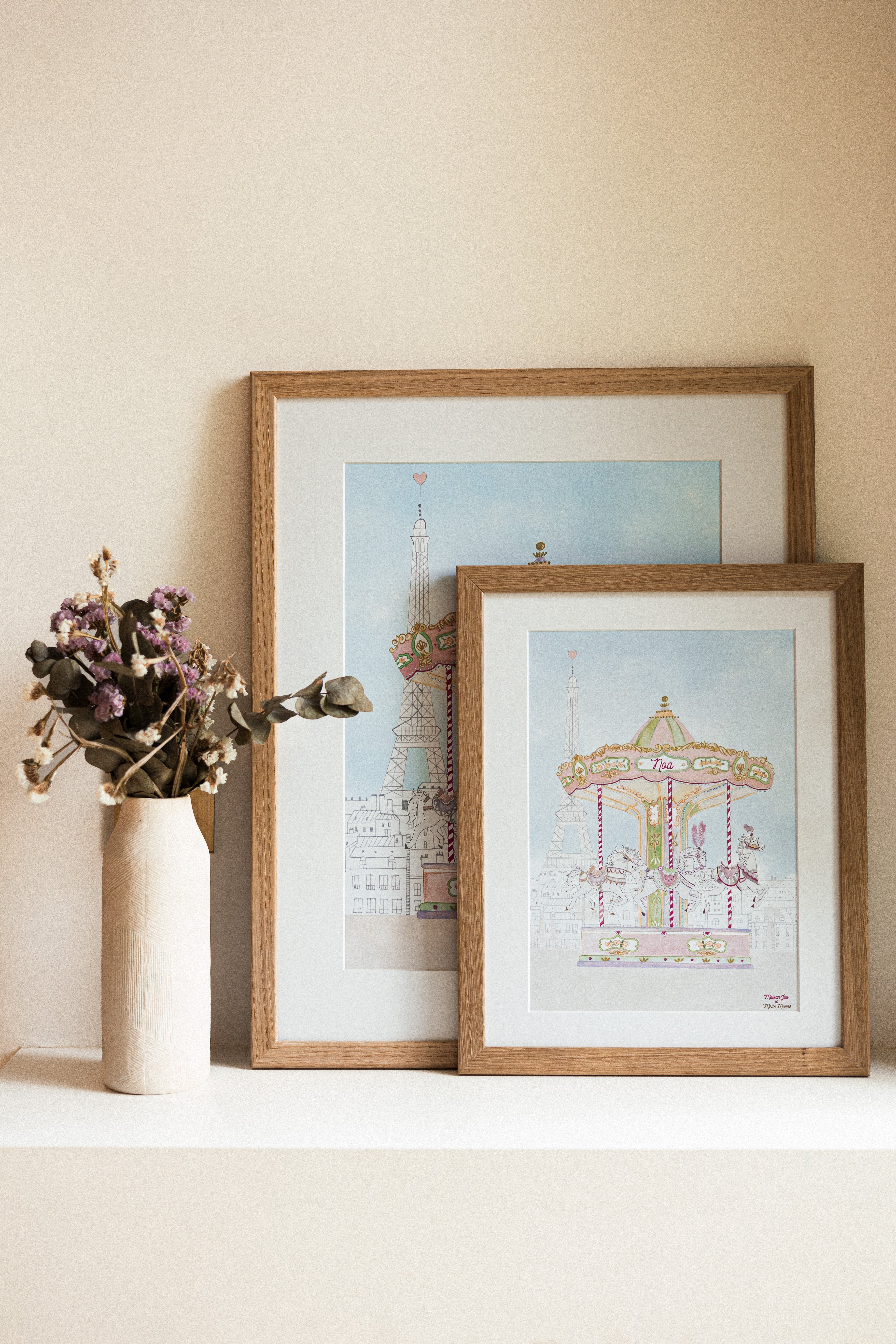 The lady on rollers and Big Ben, personalised