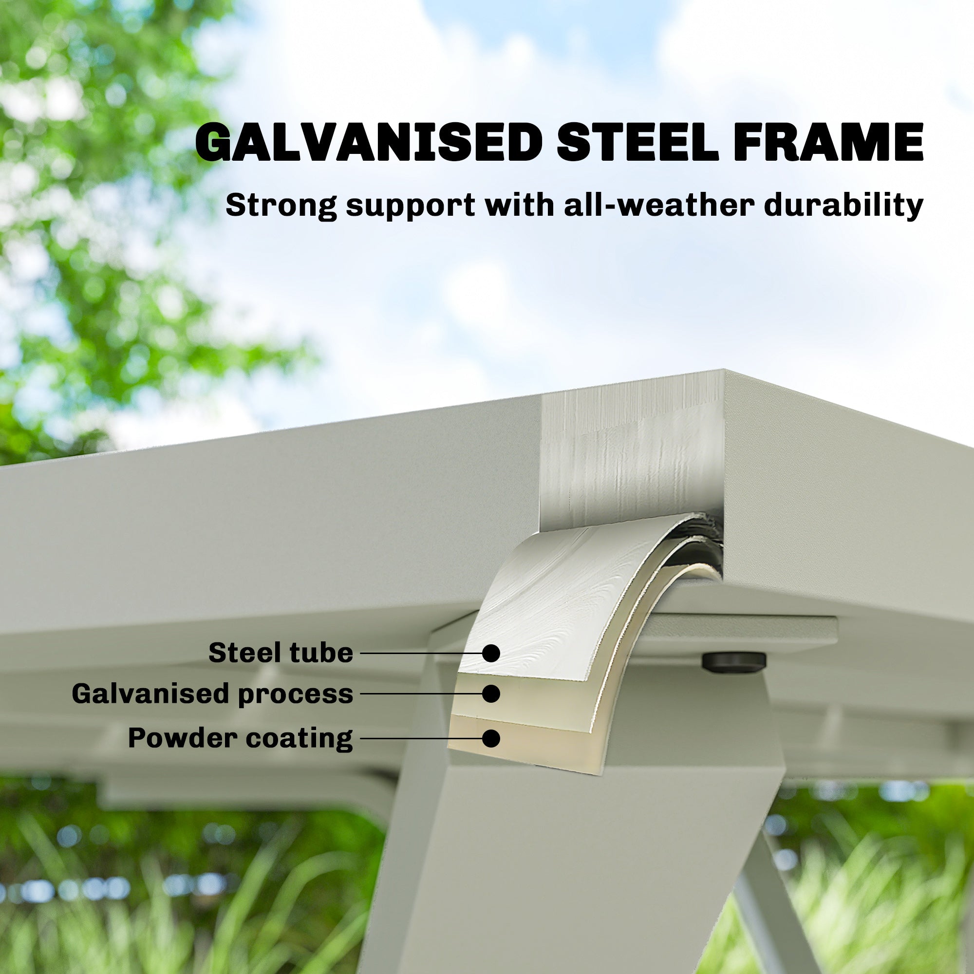 7 Pieces Garden Table and Chairs, 6 Seater Outdoor Table and Chairs with Umbrella Hole,