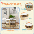 Five-Piece Kids Table and Chairs Set with Storage, for Ages 3-8 Years