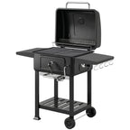 Charcoal BBQ Grill with Adjustable Charcoal Panwith Side Tables