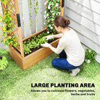 Fir Wood Planter and Trellis Garden Bed