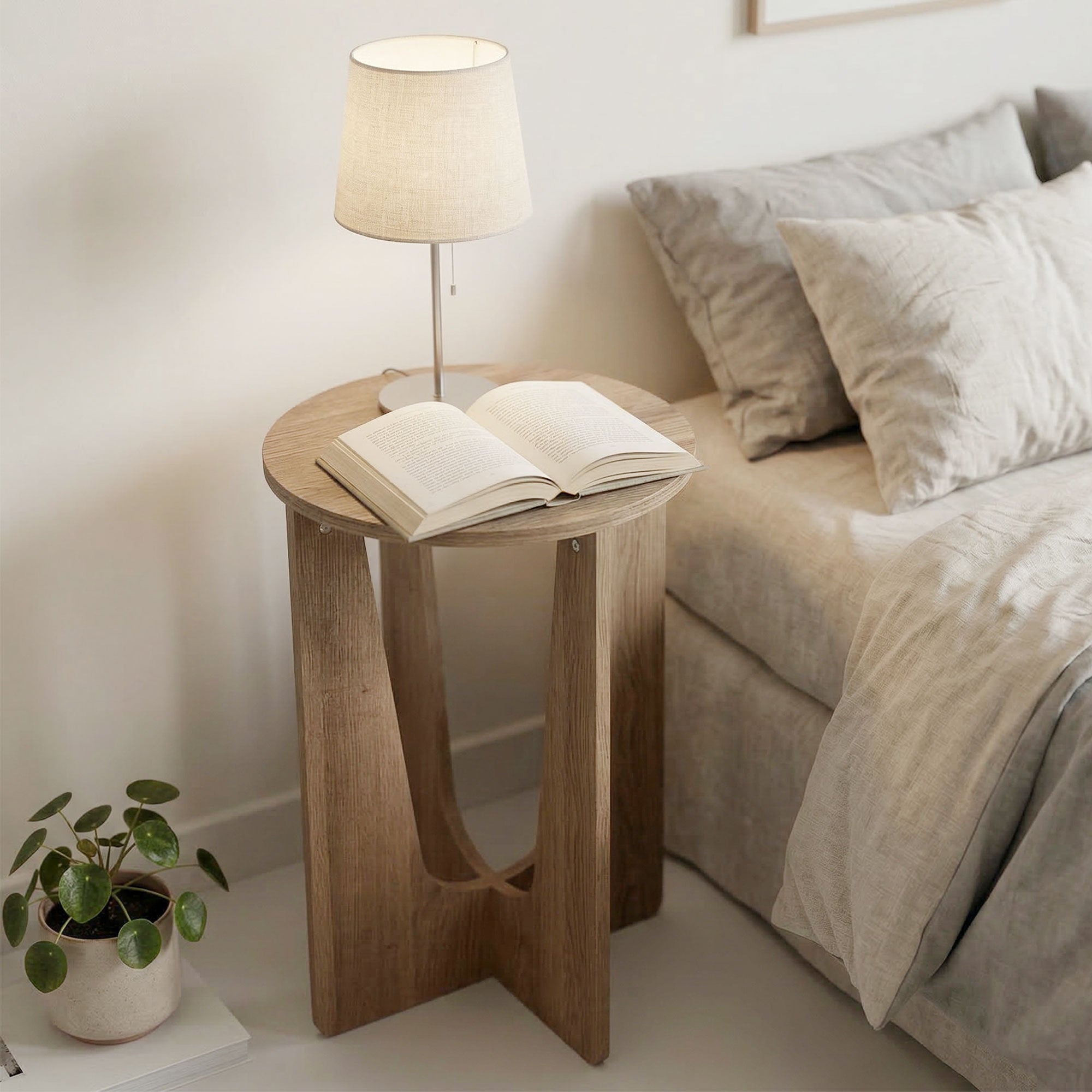 End Table Compact Round Side Table