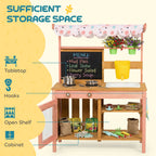 Kids Wooden Play Kitchen, for Age 3-6, Pink