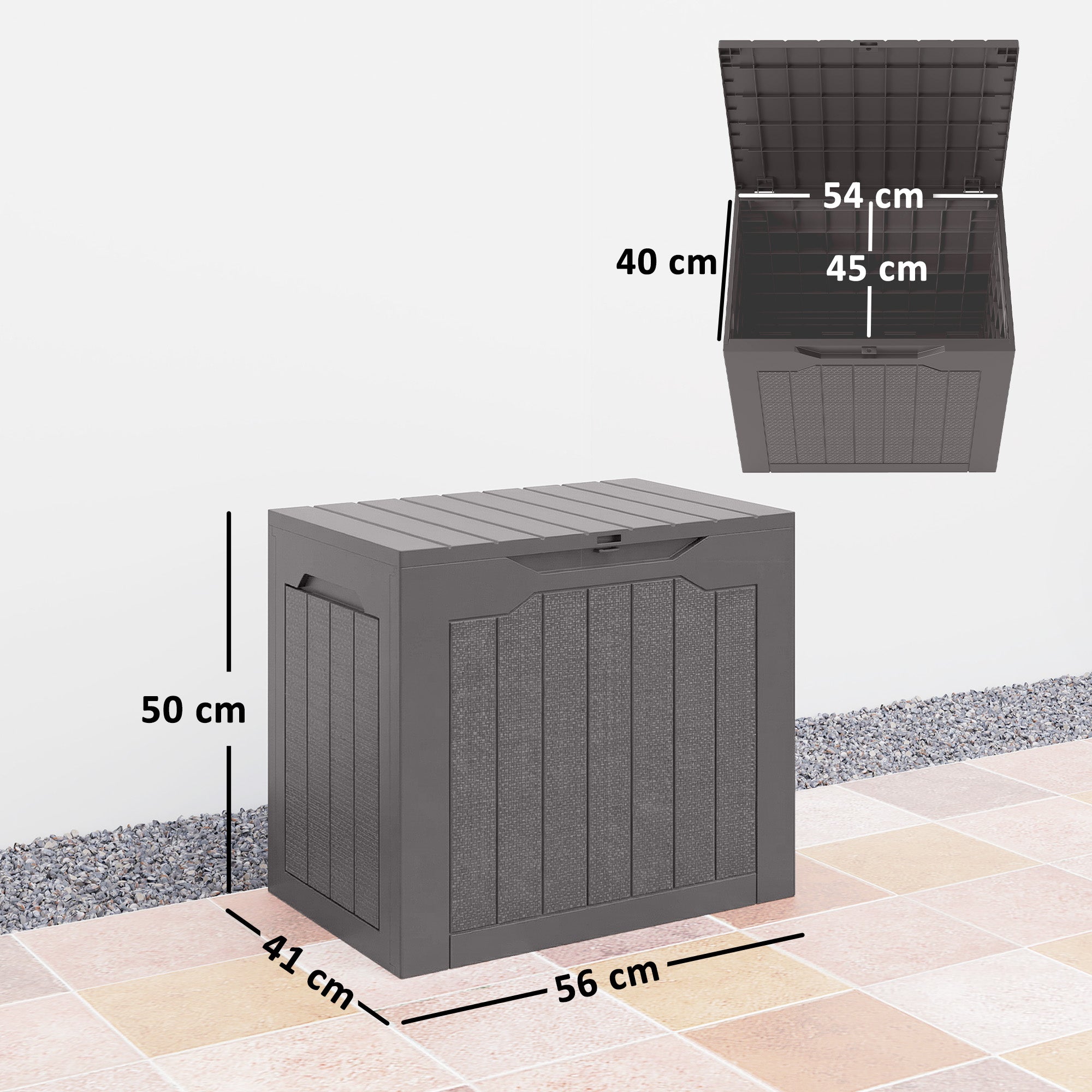 93L Plastic Outdoor Garden Storage Container with Handles, Waterproof