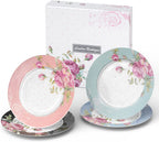 Porcelain Gift Set for Her - Afternoon Tea - 3 Tier Cake Stand, 2 Cups 2 Saucers, 4 Plates (Black)
