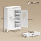 Shoe Cabinet with Louvered Doors