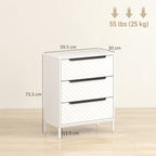 Chest of Drawers, Dresser with 3 Fabric Drawers