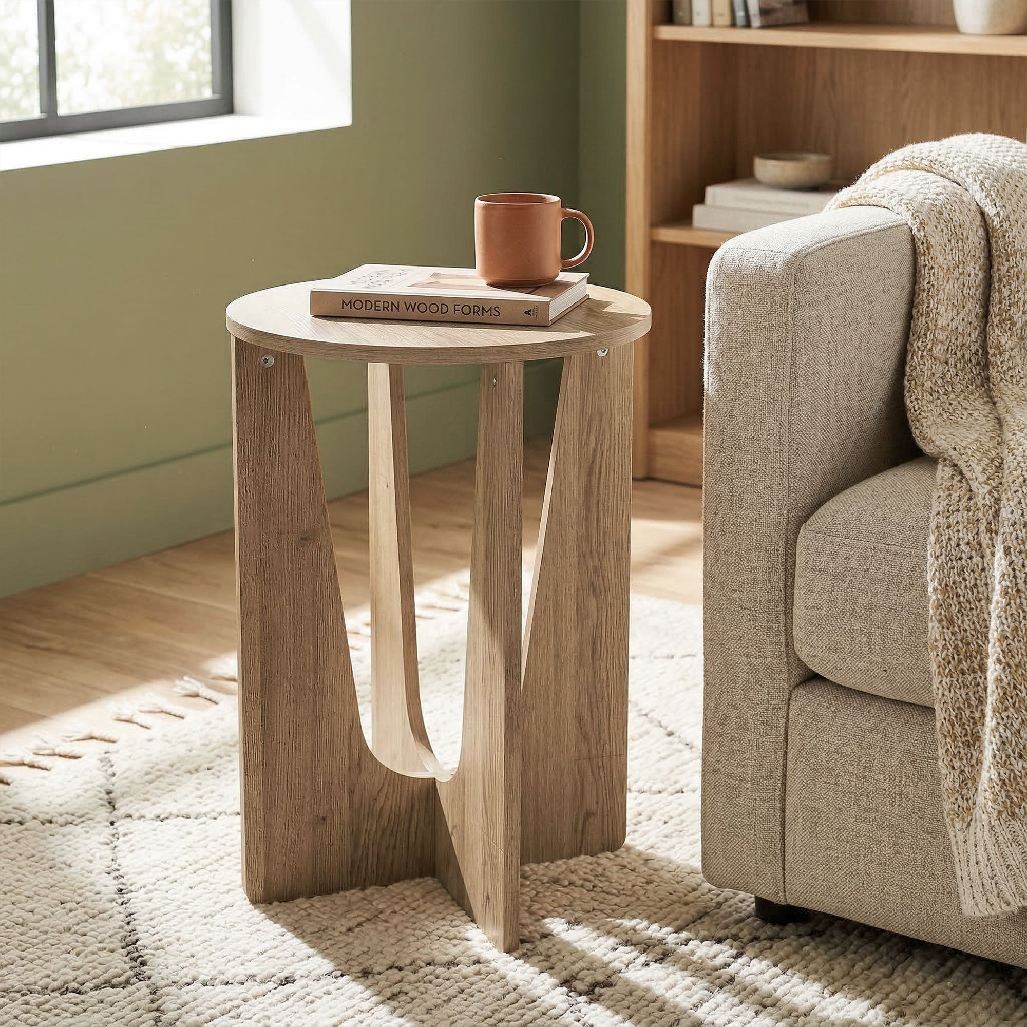 End Table Compact Round Side Table
