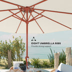 2.7 m Garden Parasol with Double Top and Crank System