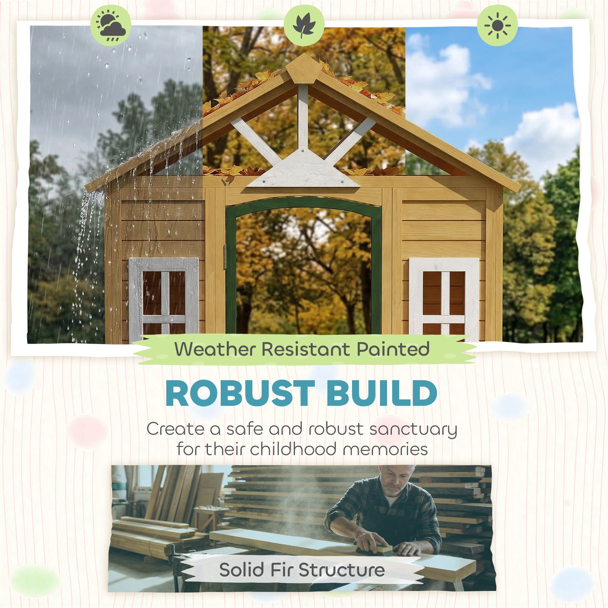 Outdoor Wooden Wendy House, Playhouse