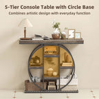 Console Table with Storage Shelves, Industrial