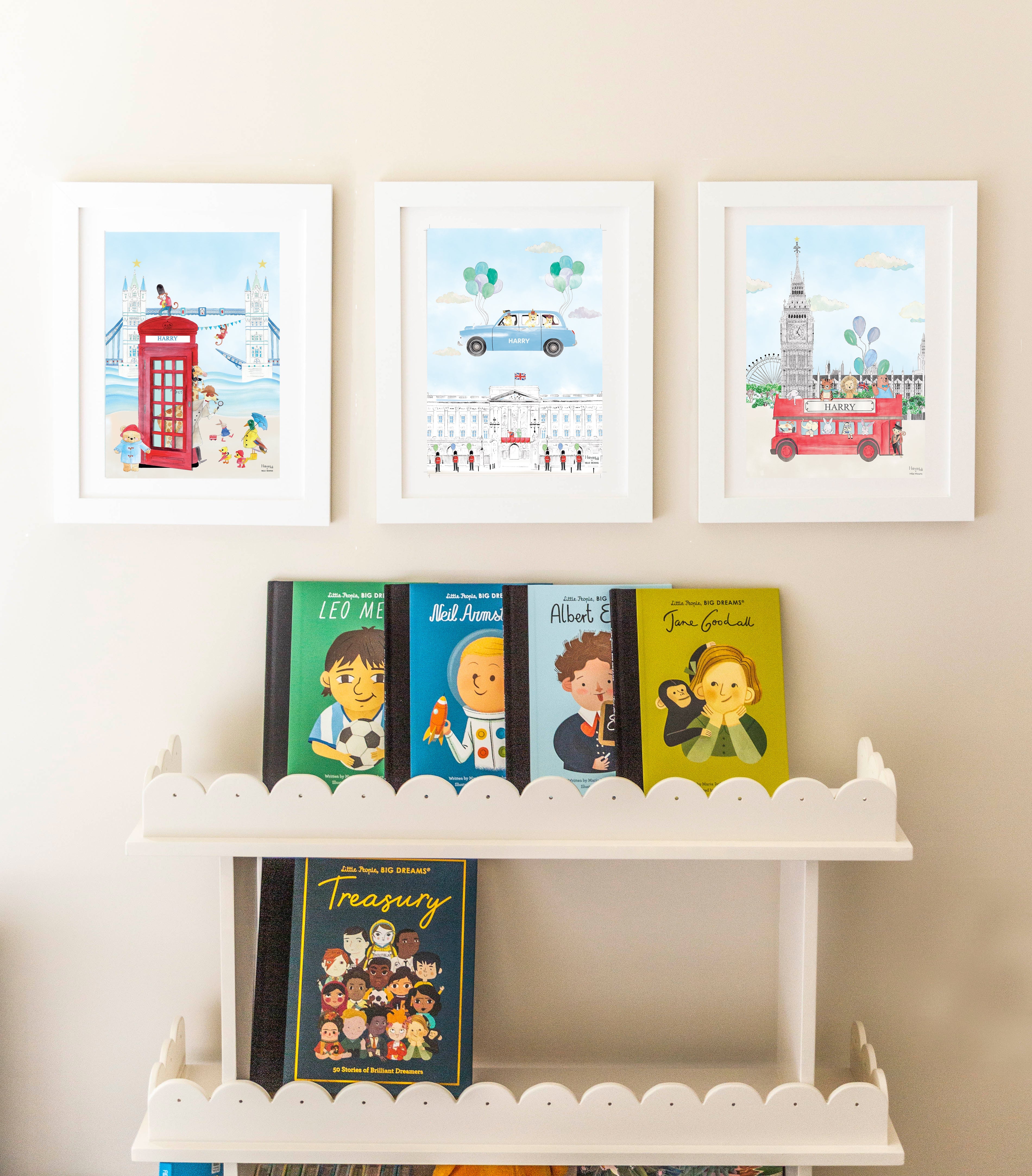 The London Bridge & Telephone Cabin -  for boys, personalised