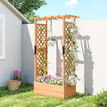 Fir Wood Planter and Trellis Garden Bed