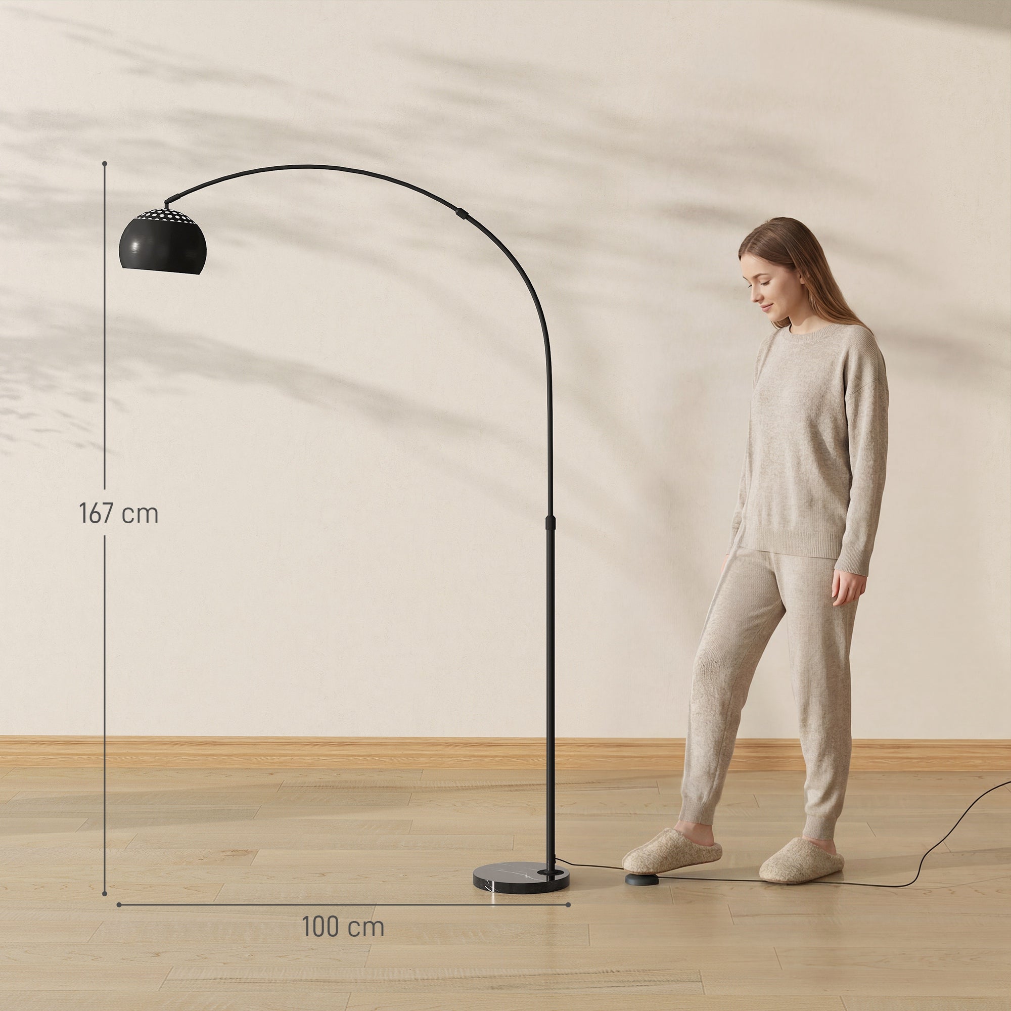 Arc Floor Lamp, Modern Adjustable Standing