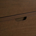 Norway Dark Walnut Wooden Bedside Table - 55cm tall
