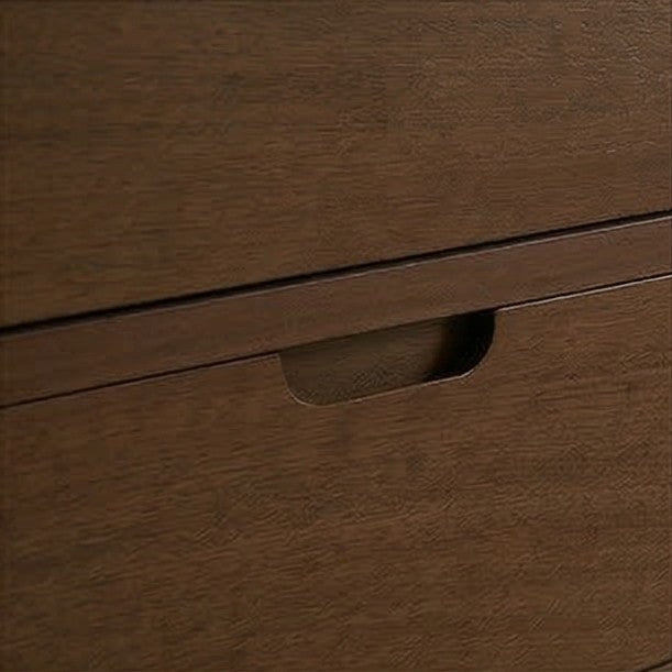 Norway Dark Walnut Wooden Bedside Table - 55cm tall
