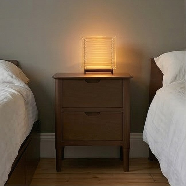 Norway Dark Walnut Wooden Bedside Table - 55cm tall